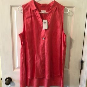JJill “love linen” coral sleeveless tunic M
